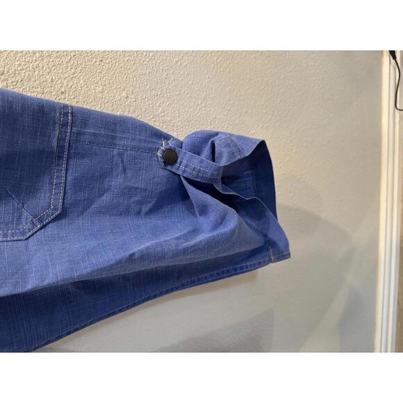 Coldwater Creek- Blue Pants with Pockets and Roll Up Snaps- Size 14 - Picture 4 of 8